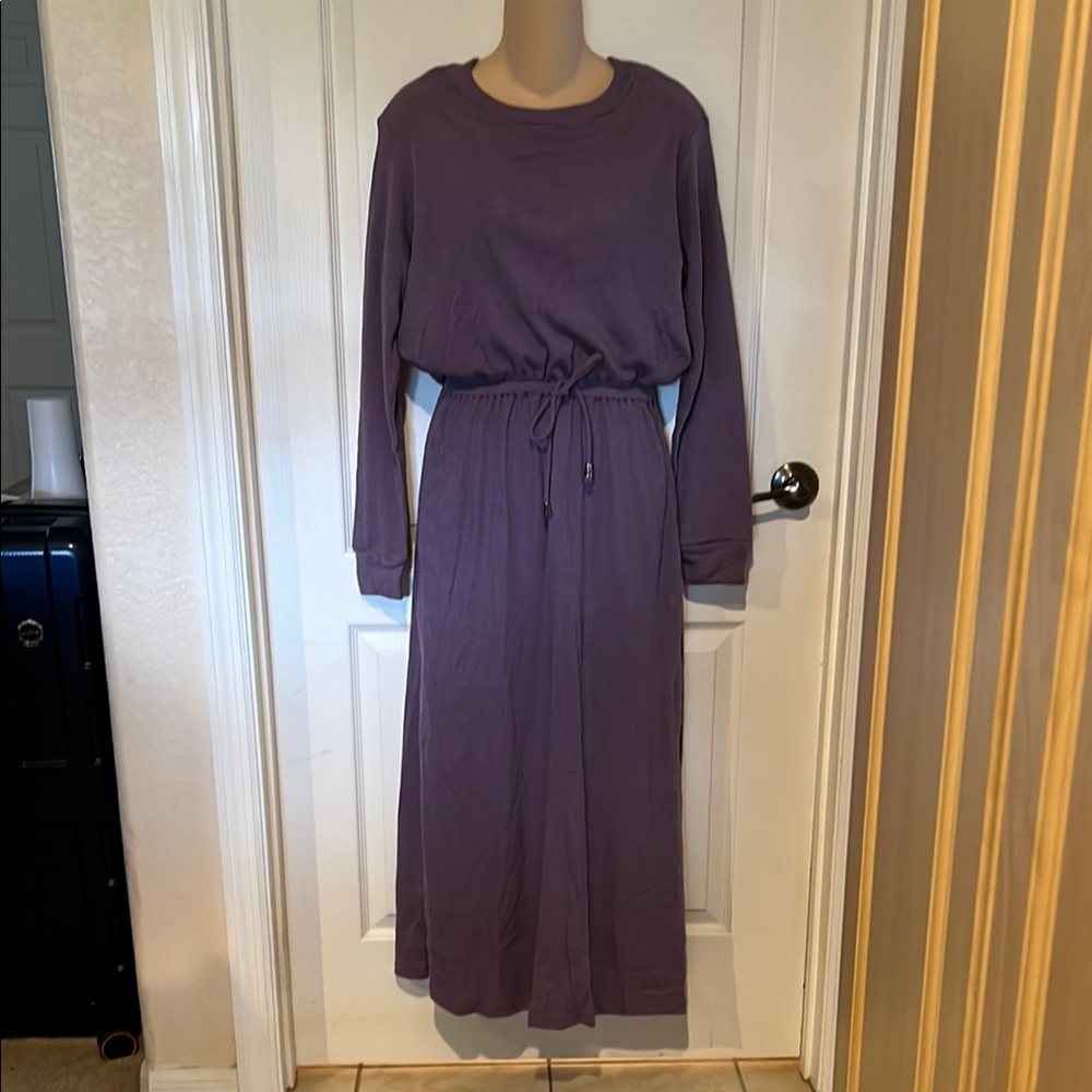 Chic Long Sleeve Purple Dress